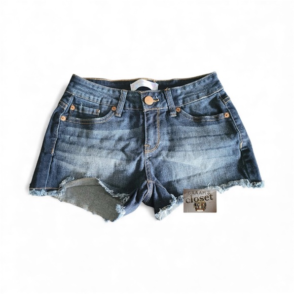 No Boundaries Dark Blue Jean Shorts - Picture 1 of 4